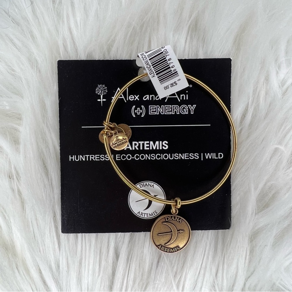 Alex and Ani Diana Artemis Greek Goddess Rafaelian Gold Charm Bangle Bracelet